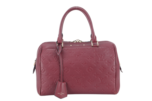 LOUIS VUITTON BANDOULIERE 25 ( ) BURGUNDY MONOGRAM EMPREINTE GOLD HARDWARE WITH STRAPS, LOCK AND KEYS Handbag