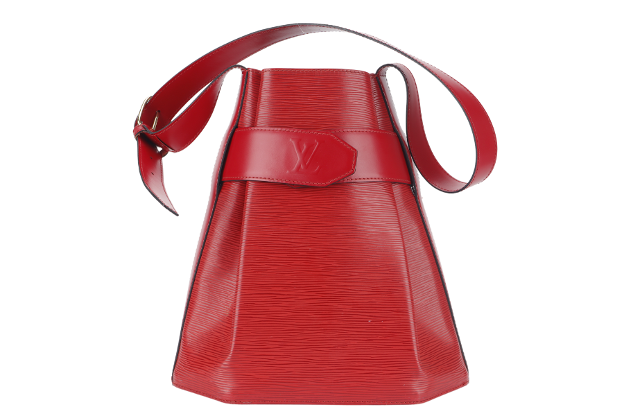 LOUIS VUITTON SAC D'EPAULE SHOULDER BAG ( ) RED EPI LEATHER GOLD HARDWARE NO DUST COVER