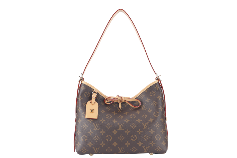 LOUIS VUITTON CARRYALL PM MONOGRAM CANVAS GOLD HARDWARE WITH DUST COVER AND BOX Handbag