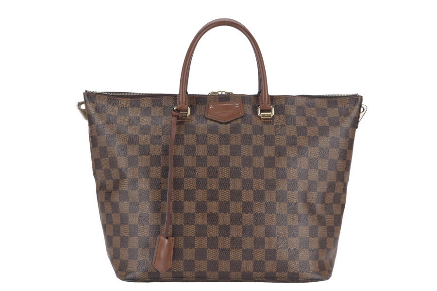 LOUIS VUITTON BELMONT TOTE BAG ( ) DAMIER EBENE CANVAS WITH DUST COVER, LOCK & KEYS
