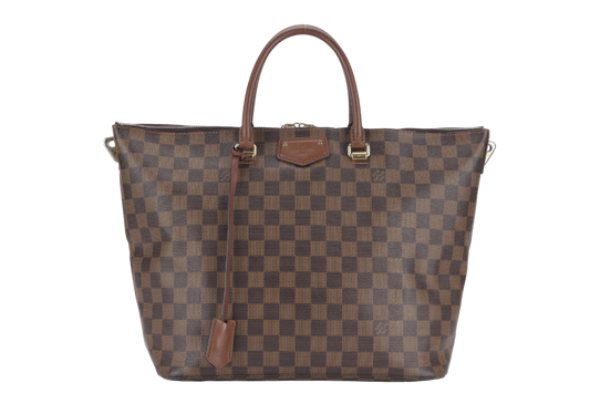 LOUIS VUITTON BELMONT TOTE BAG ( ) DAMIER EBENE CANVAS WITH DUST COVER, LOCK & KEYS