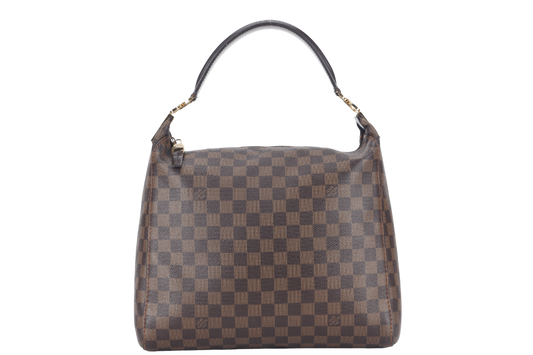 LOUIS VUITTON PORTOBELLO PM ( ) DAMIER EBENE CANVAS HOBO BAG GOLD HARDWARE NO DUST COVER