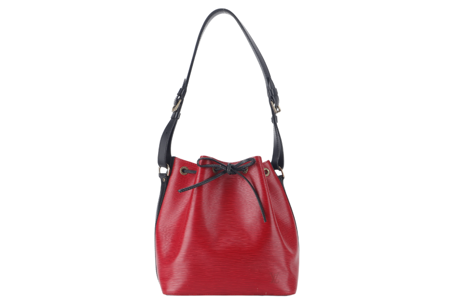 LOUIS VUITTON ( ) PETIT NOE ( ) RED EPI LEATHER GOLD HARDWARE NO DUST COVER Handbag