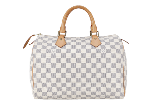 LOUIS VUITTON DAMIER AZUR CANVAS GOLD HARDWARE WITH DUST COVER Handbag