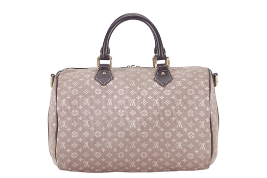 LOUIS VUITTON BANDOULIERE 30 MINI LIN CANVAS GOLD HARDWARE WITH DUST COVER, STRAPS, LOCK AND KEYS Handbag