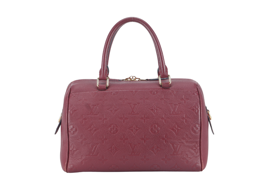 LOUIS VUITTON BANDOULIERE 25 ( ) BURGUNDY MONOGRAM EMPREINTE GOLD HARDWARE WITH STRAPS, LOCK AND KEYS Handbag