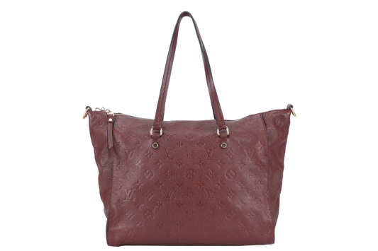 LOUIS VUITTON LUMINE PM ( ) BURGUNDY MONOGRAM EMPREINTE GOLD HARDWARE WITH DUST COVER Handbag