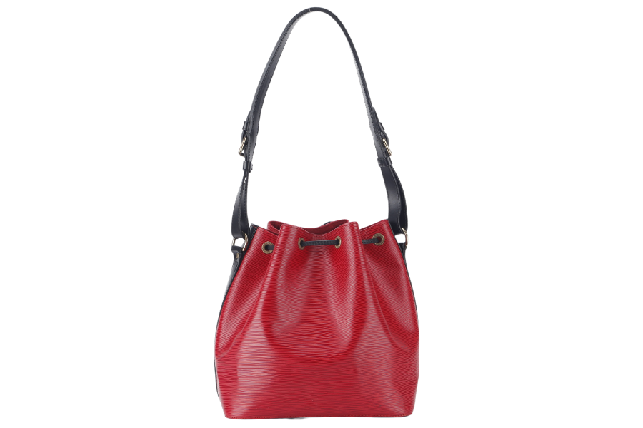 LOUIS VUITTON ( ) PETIT NOE ( ) RED EPI LEATHER GOLD HARDWARE NO DUST COVER Handbag