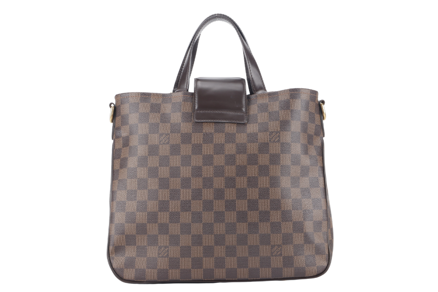 LOUIS VUITTON ROSEBERY CABAS ( ) DAMIER EBENE CANVAS GOLD HARDWARE WITH DUST COVER AND STRAPS Handbag