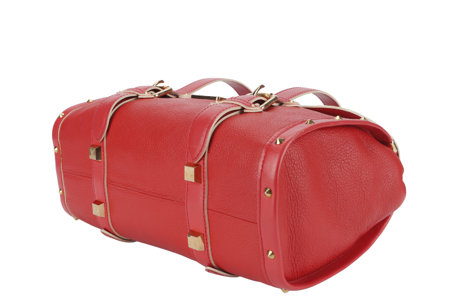 LOUIS VUITTON SUHALI L'EPANOUI GM GERANIUM RED LEATHER GOLD HARDWARE Handbag