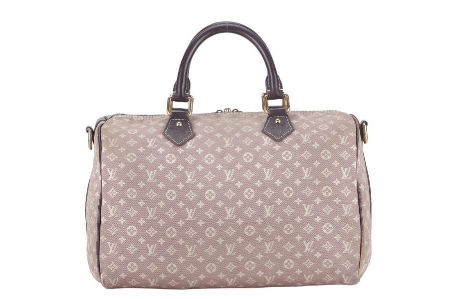 LOUIS VUITTON BANDOULIERE 30 MINI LIN CANVAS GOLD HARDWARE WITH DUST COVER, STRAPS, LOCK AND KEYS Handbag