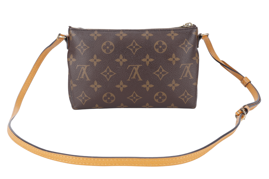 LOUIS VUITTON PALLAS CLUCTH BB MONOGRAM CANVAS WITH YELLOW MUSTARD LEATHER GOLD HARDWARE NO DUST COVER Handbag