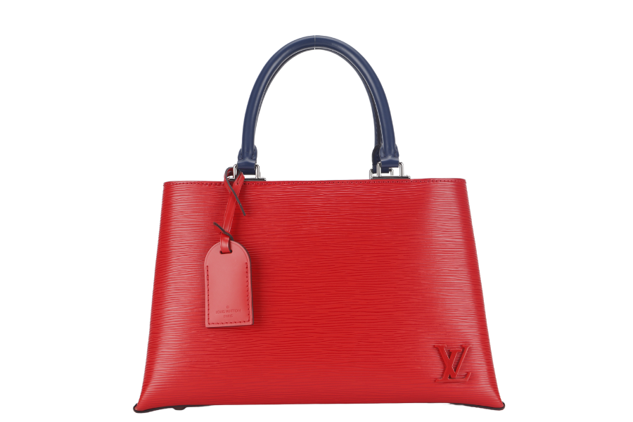 LOUIS VUITTON KLEBER PM RED EPI LEATHER SILVER HARDWARE WITH STRAPS AND DUST COVER Handbag