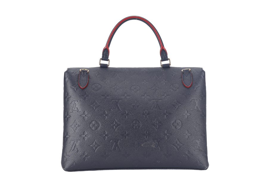 LOUIS VUITTON MARIGNAN BLUE MONOGRAM EMPREINTE LEATHER GOLD HARDWARE WITH STRAPS AND DUST COVER Handbag