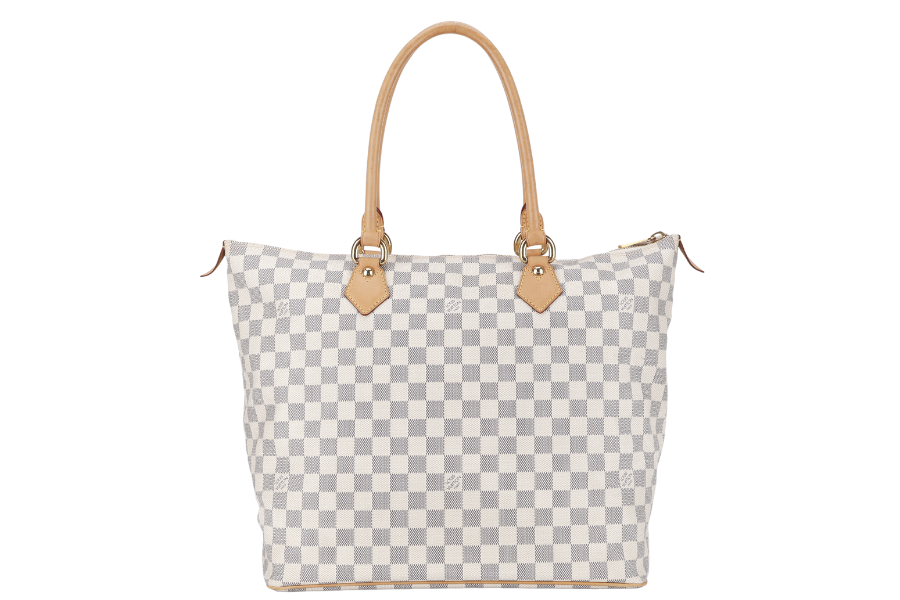 LOUIS VUITTON SALEYA GM DAMIER AZUR SHOULDER BAG CANVAS GOLD HARDWARE NO DUST COVER