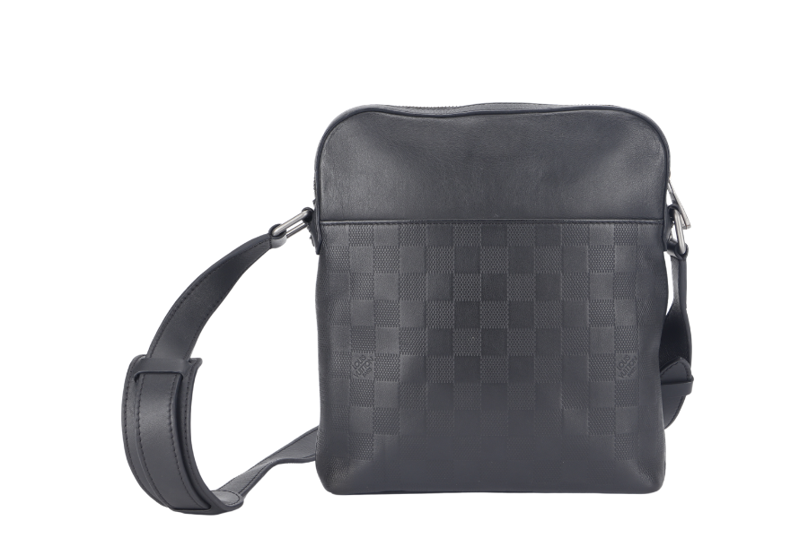 LOUIS VUITTON INFINI DISTRICT ( ) BLACK DAMIER SILVER HARDWARE CROSSBODY WITH DUST COVER