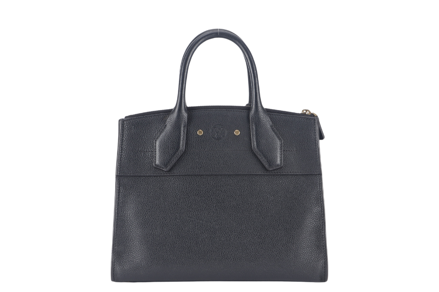 LOUIS VUITTON TAURILLON CITY STEAMER PM BLACK GOLD HARDWARE WITH STRAPS NO DUST COVER Handbag