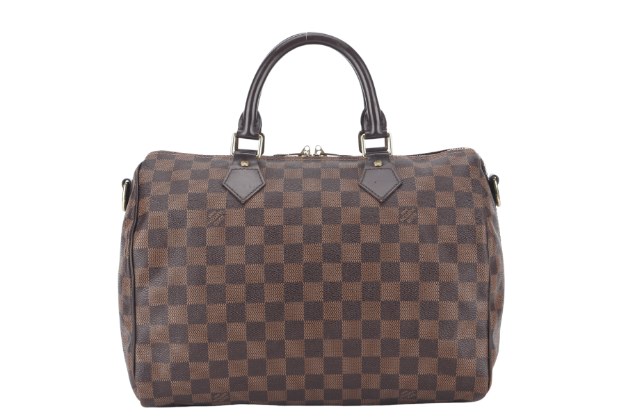LOUIS VUITTON BANDOULIERE 30 DAMIER EBENE CANVAS GOLD HARDWARE WITH STRAPS AND DUST COVER Handbag