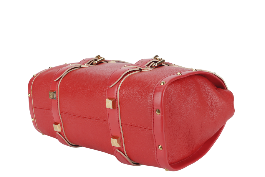 LOUIS VUITTON SUHALI L'EPANOUI GM GERANIUM RED LEATHER GOLD HARDWARE Handbag