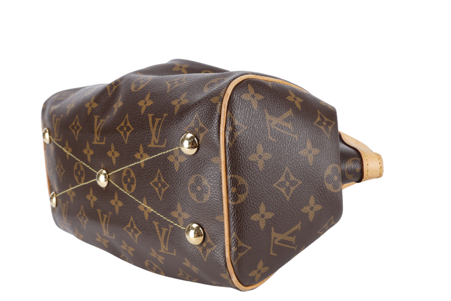 LOUIS VUITTON TIVOLI BROWN COWHIDE LEATHER HANDBAG GOLD HARDWARE NO DUST COVER