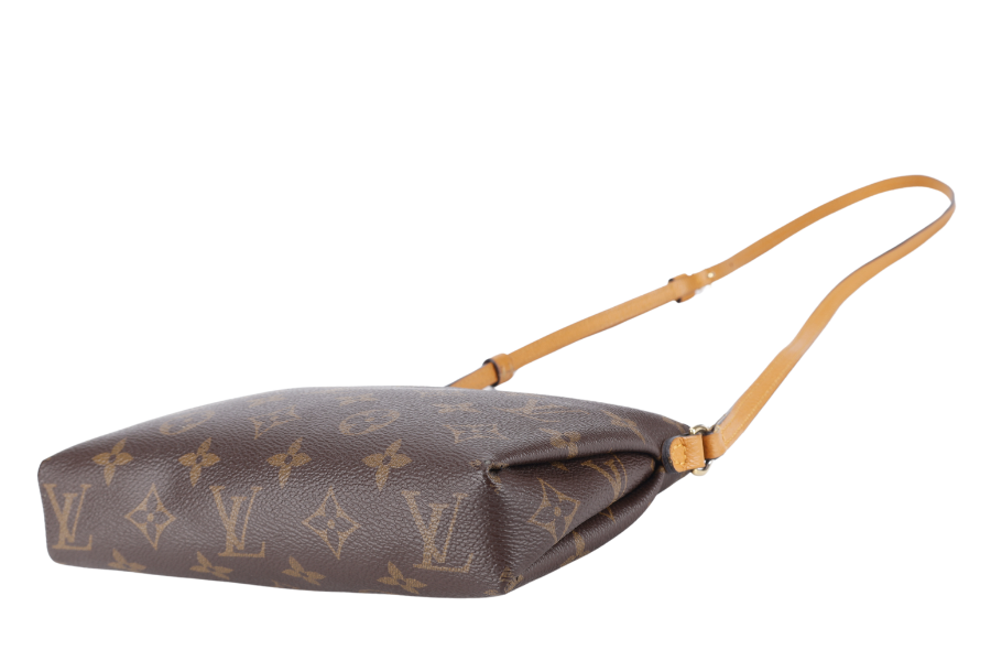 LOUIS VUITTON PALLAS CLUCTH BB MONOGRAM CANVAS WITH YELLOW MUSTARD LEATHER GOLD HARDWARE NO DUST COVER Handbag
