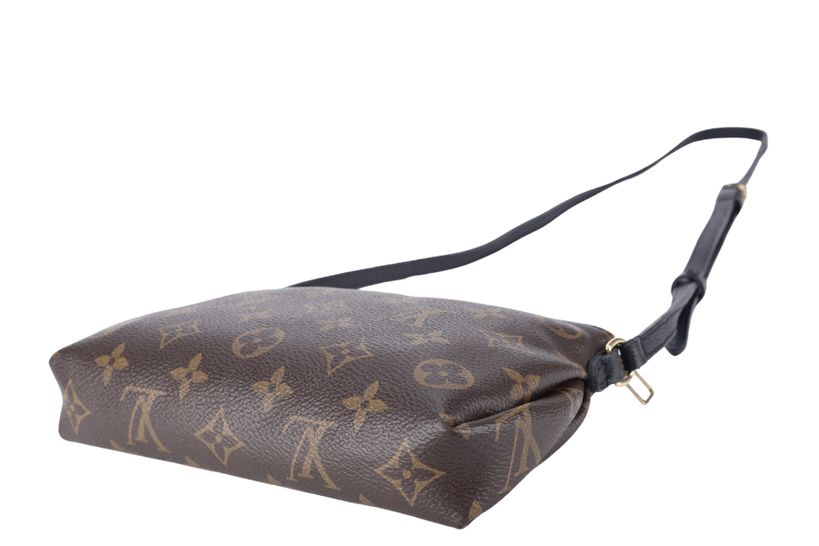 LOUIS VUITTON PALLAS CLUTCH BB ( ) MONOGRAM CANVAS WITH BLACK LEATHER GOLD HARDWARE NO DUST COVER