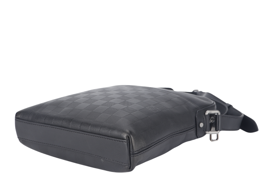 LOUIS VUITTON INFINI DISTRICT ( ) BLACK DAMIER SILVER HARDWARE CROSSBODY WITH DUST COVER