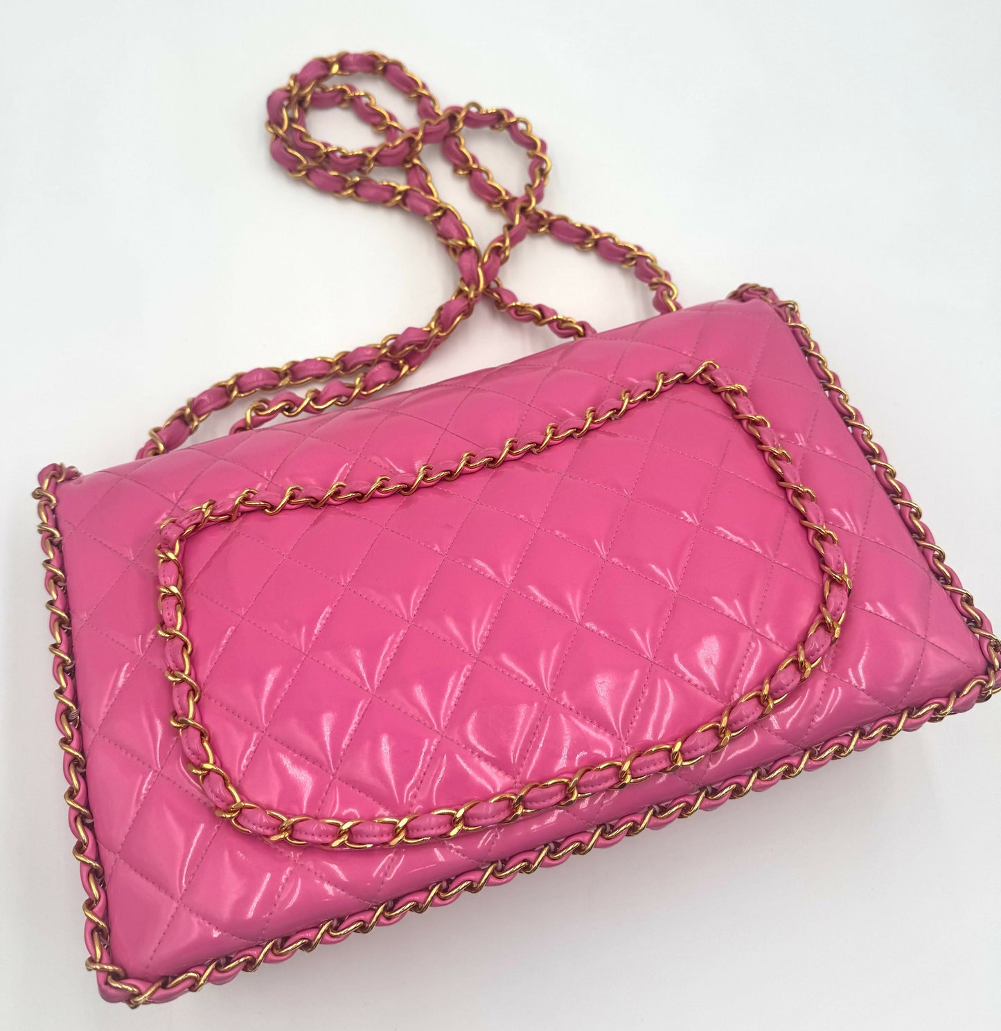 Chanel 1995 Barbie Pink Chainlink Maxi Flap Bag