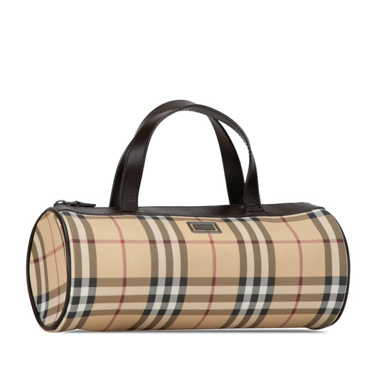 Burberry Ho Check Barrell HandBag