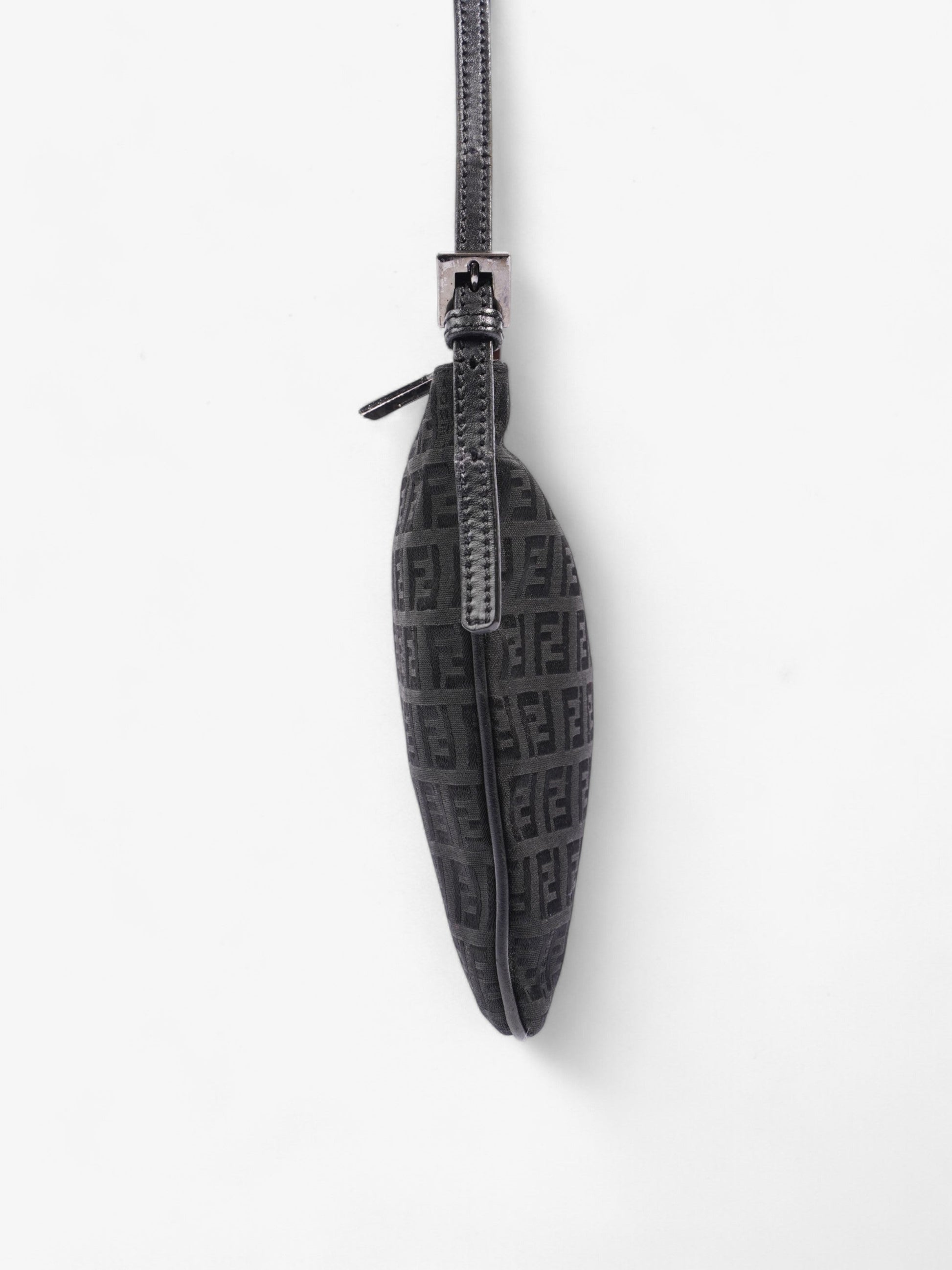 Fendi Zucca Shoulder Bag Black Canvas