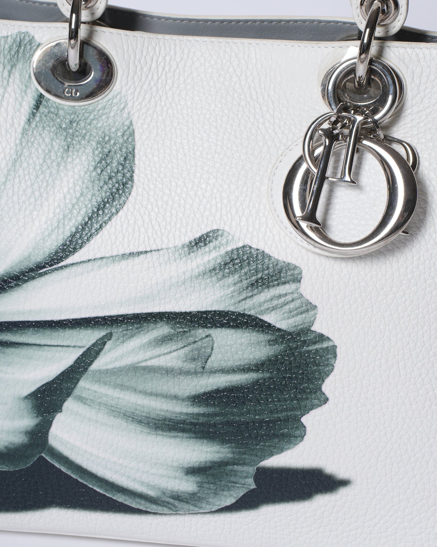 Christian Dior White Floral Lady Dior Bag (Limited Edition)