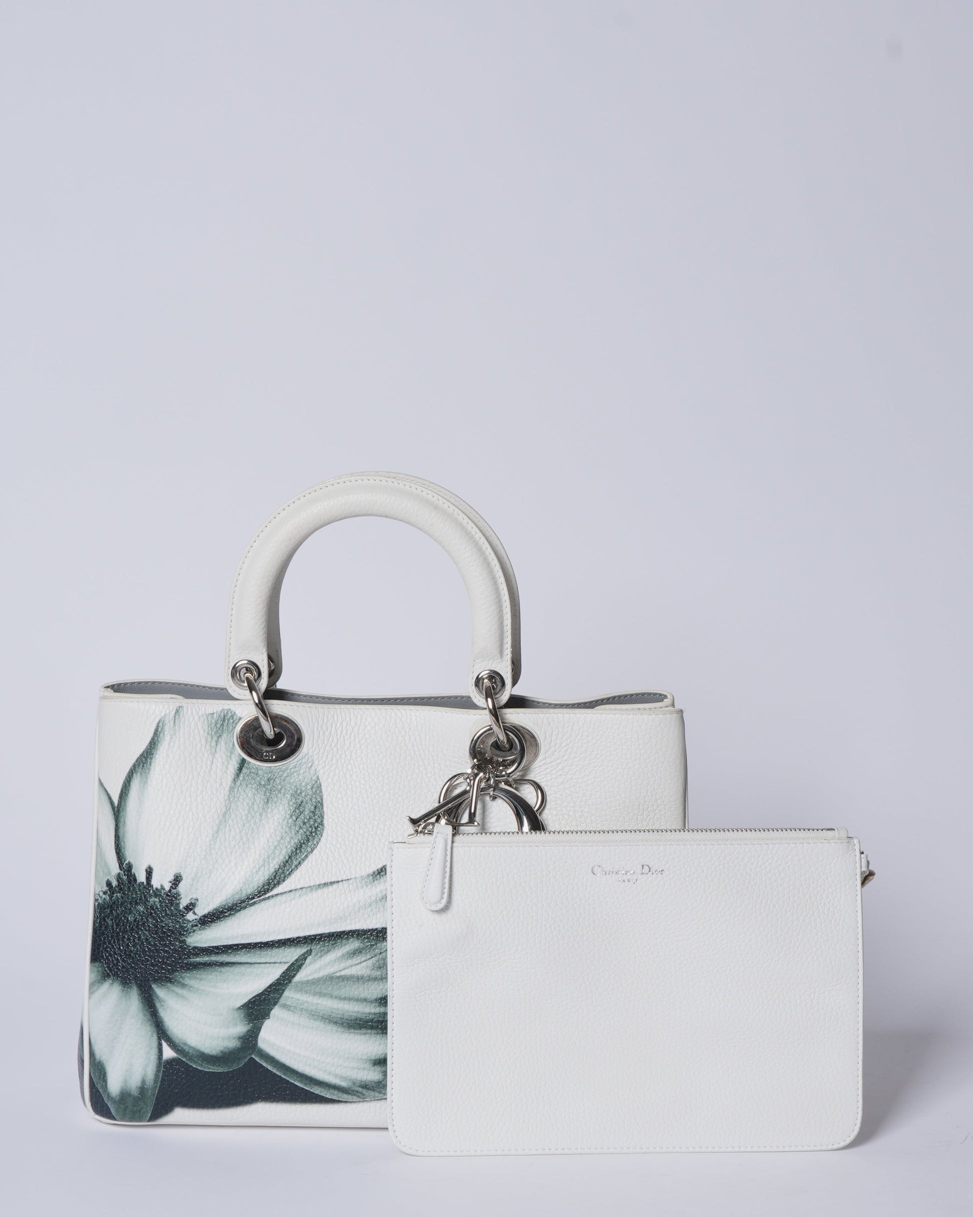 Christian Dior White Floral Lady Dior Bag (Limited Edition)