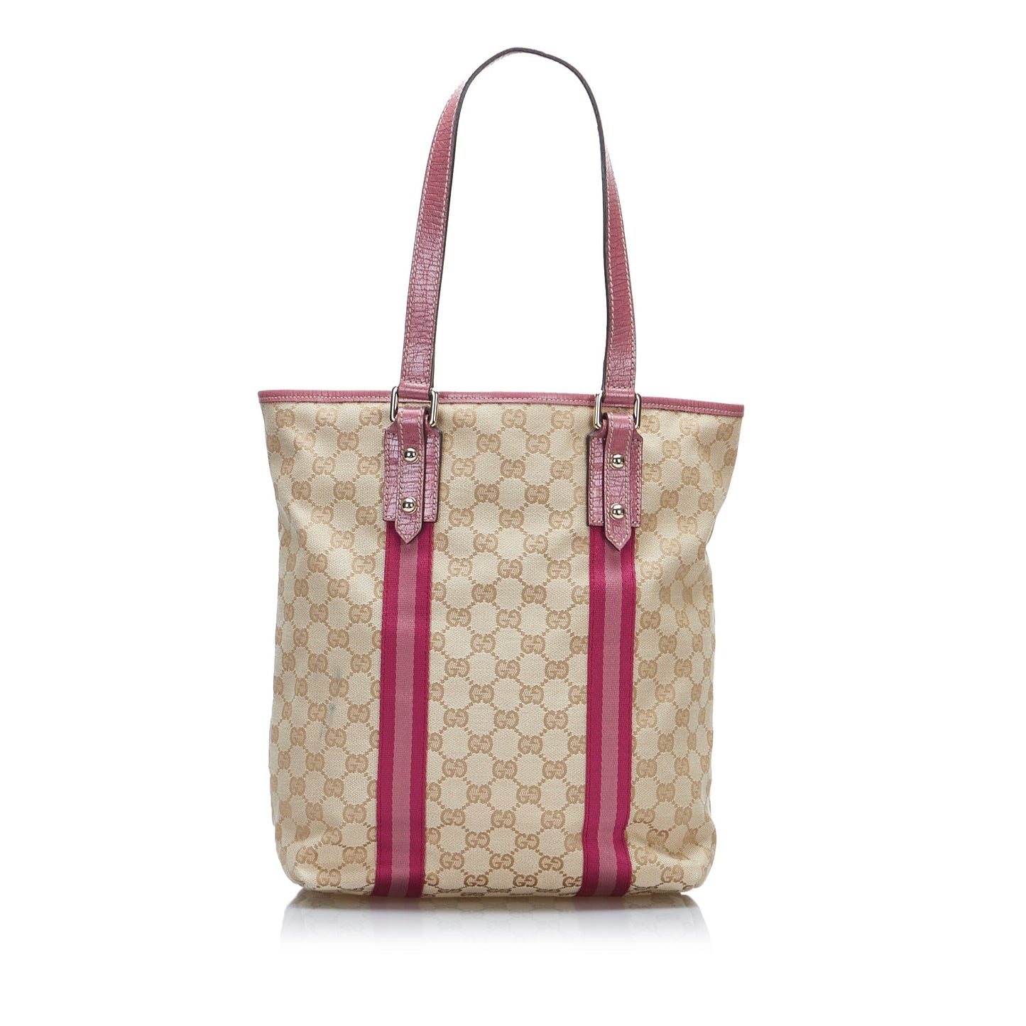 Gucci Brown Leather Canvas Tote Style 29