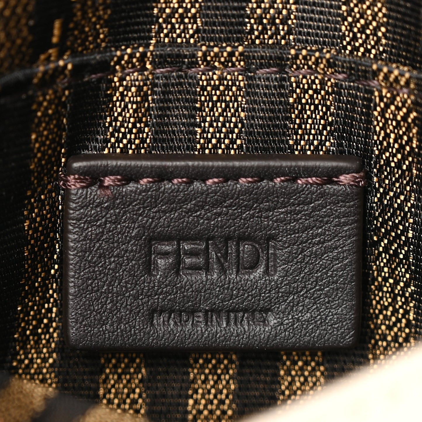 Fendi Canvas Nappa FF Multicolor Embroidered Nano Maxi Buckle Baguette Charm Grezzo Multicolor Latte