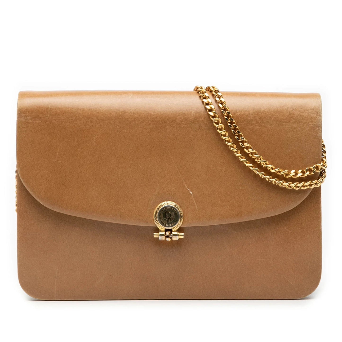 Brown Dior Leather Chain Shoulder Bag
