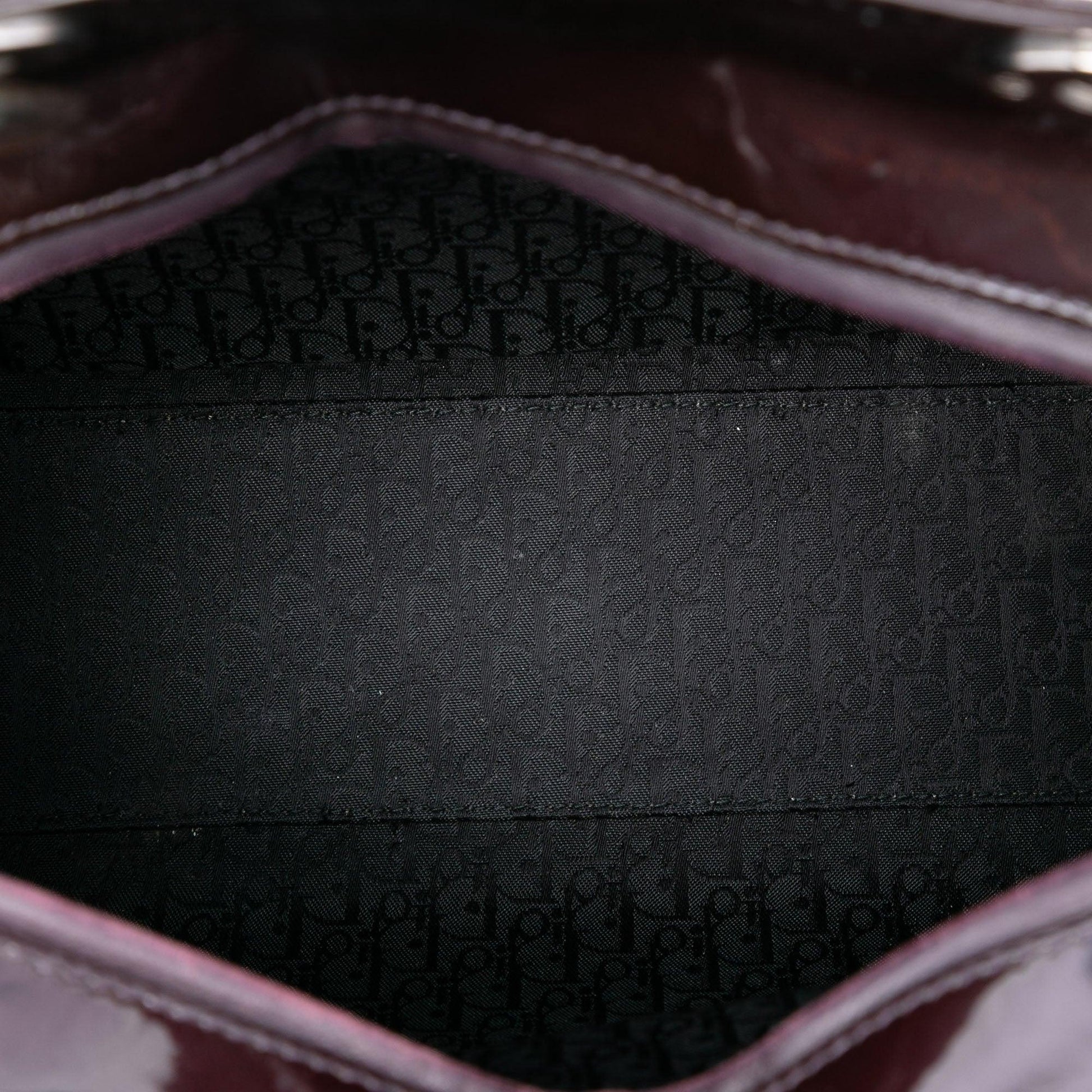 Purple Dior Large Patent Cannage Lady Dior Satchel