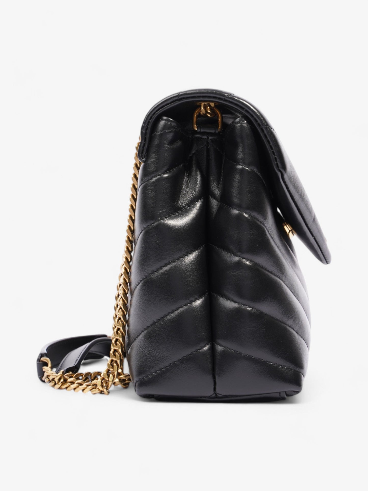 Saint Laurent Lou Lou Black Matelasse Leather Small