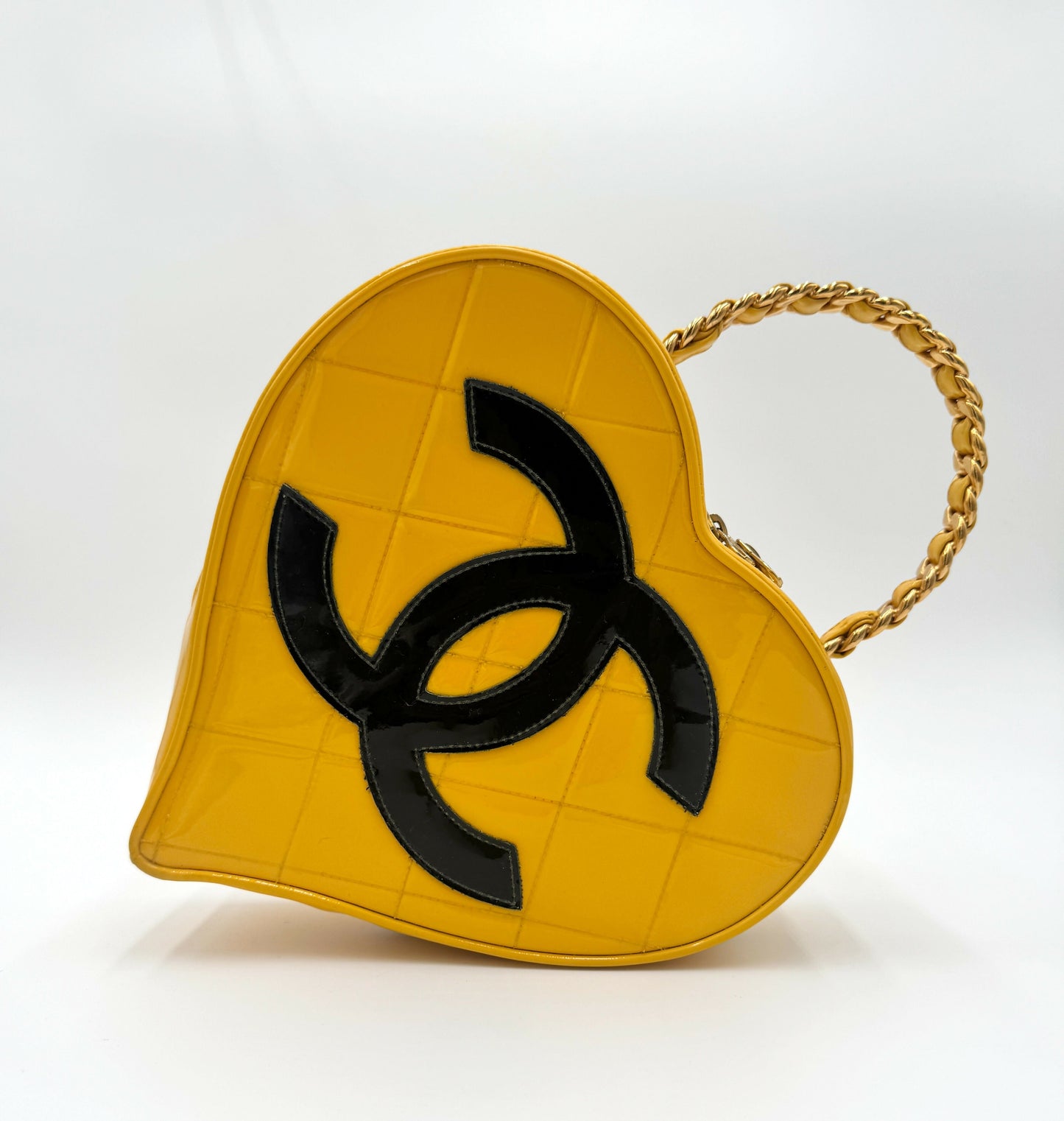Chanel 1995 Barbie Yellow Heart Vanity Bag