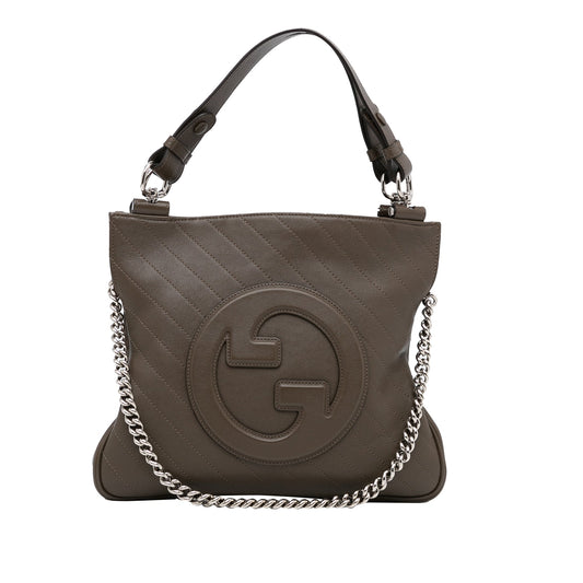 Gucci Blondie Brown Leather Quilted Shoulder Bag