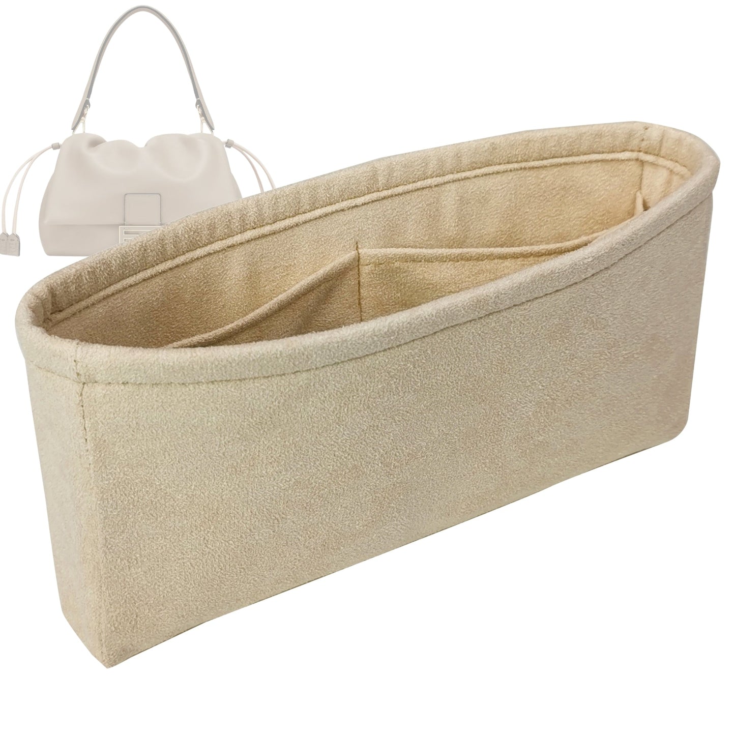 Organizer for [Mamma Baguette Medium, Fendi] Bag Insert (Velvet, Slim Shape)