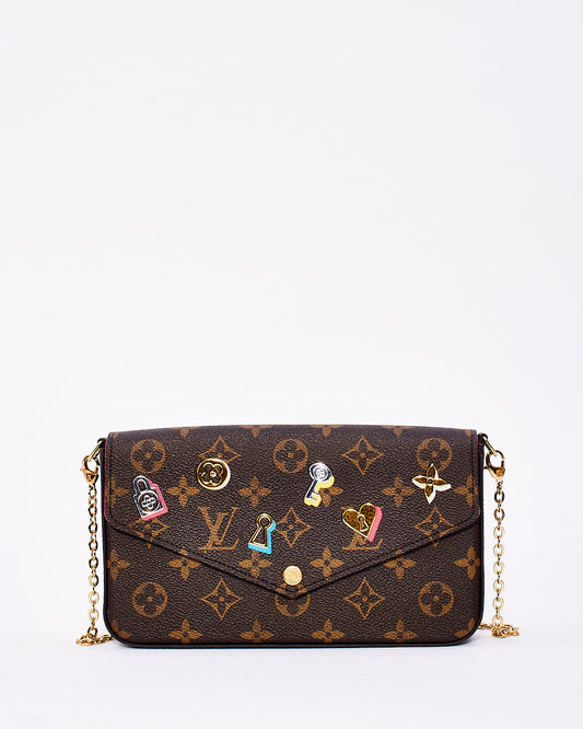 Louis Vuitton Monogram Canvas Love Lock Pochette Felicie Pochette Chain Bag