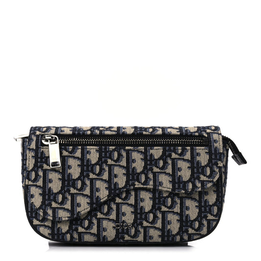 Christian Dior Oblique Arm Pouch Blue