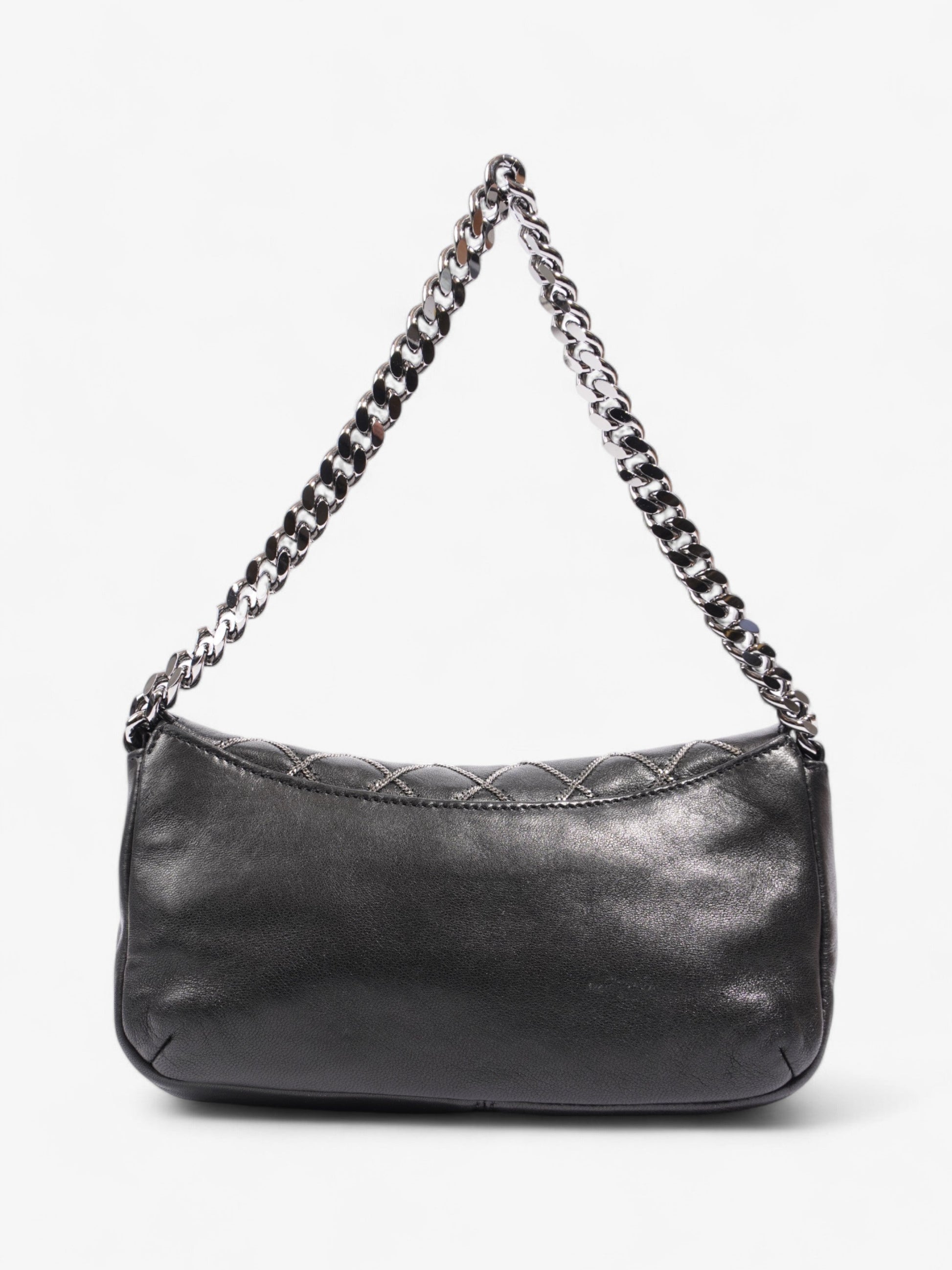 Chanel Chain Stitch Flap Bag Black Lambskin Leather