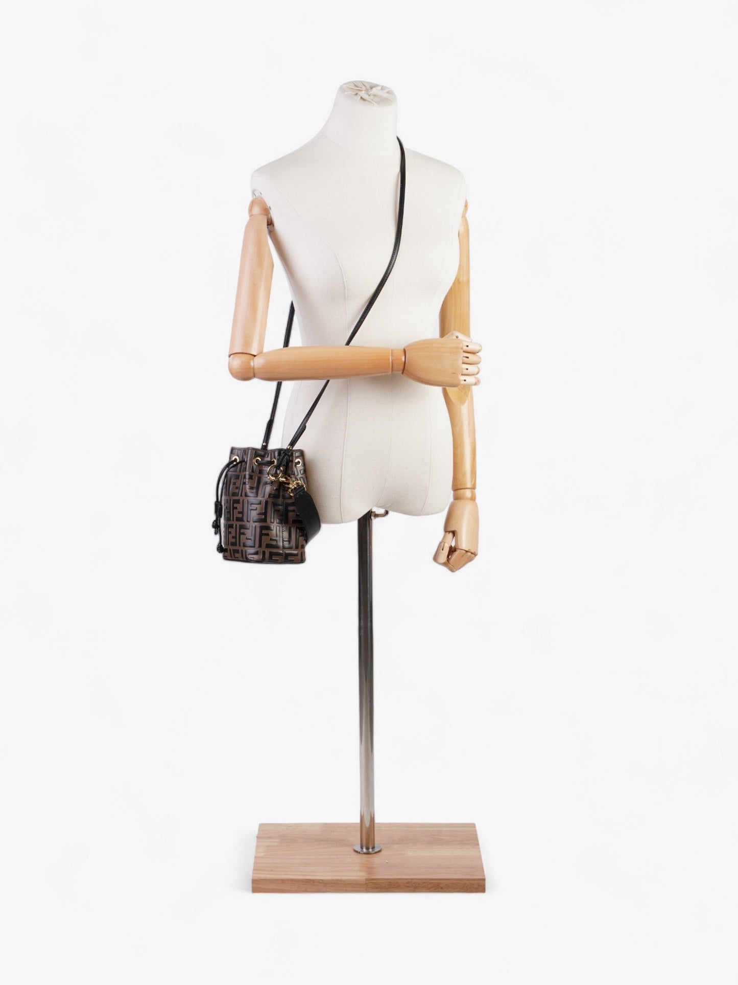 Fendi Mon Tresor Brown / Black Calfskin Leather Mini