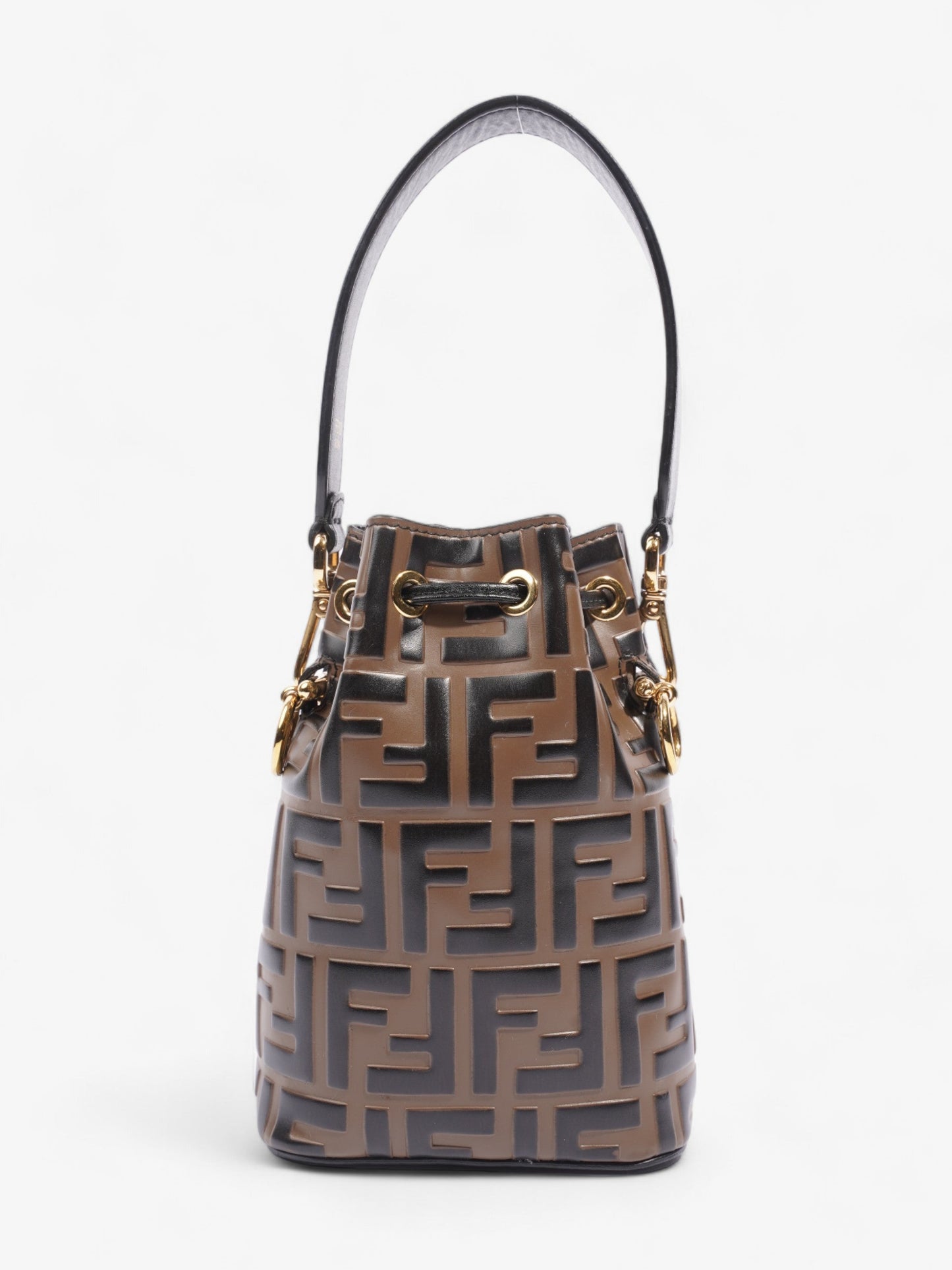 Fendi Mon Tresor Brown / Black Calfskin Leather Mini