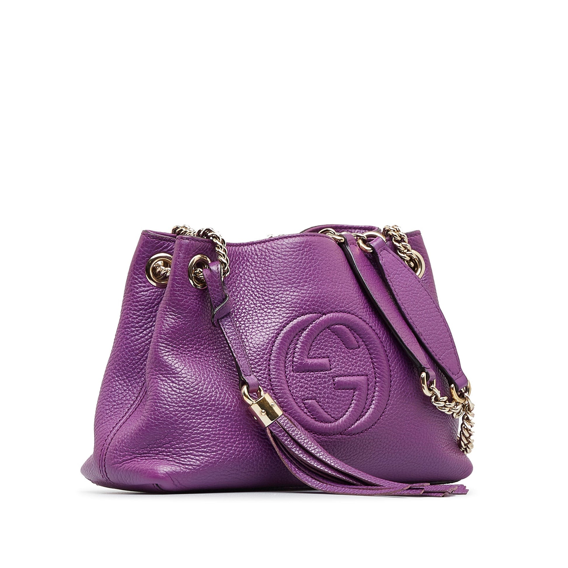 Gucci Soho Purple Leather Chain Tote Style 2
