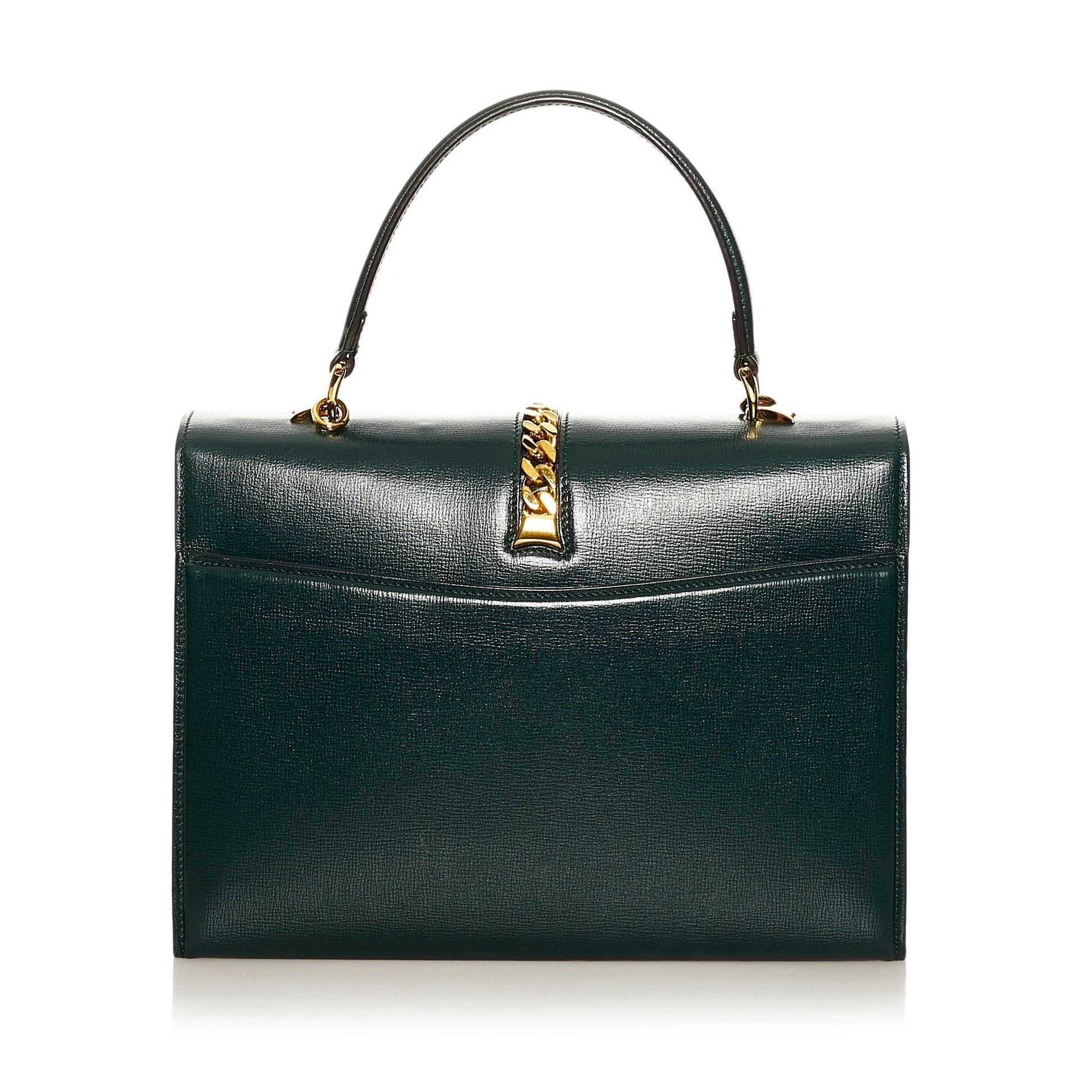 Gucci Sylvie Green Leather Chain Crossbody