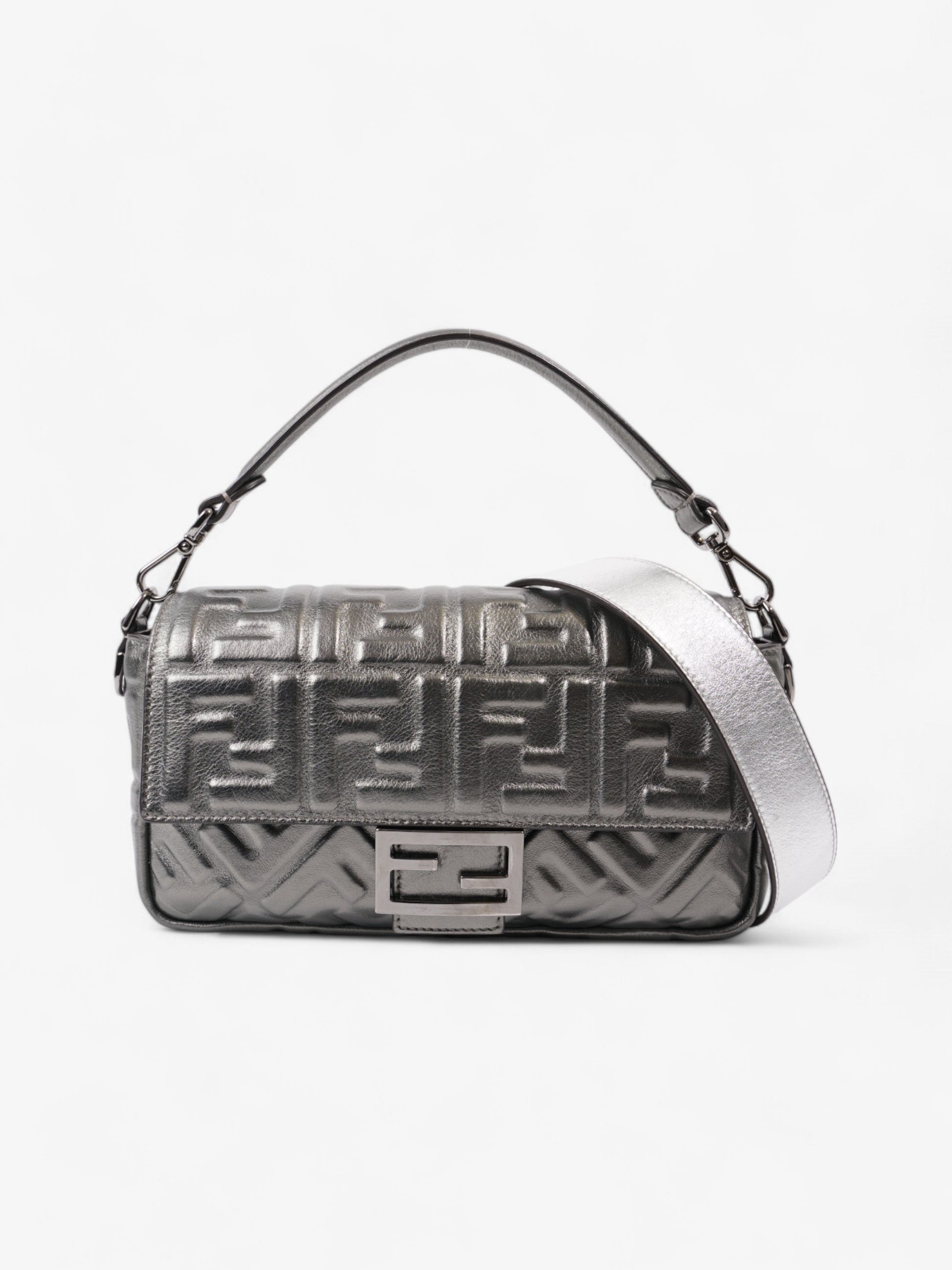 Fendi Baguette Metallic Lambskin Leather Medium