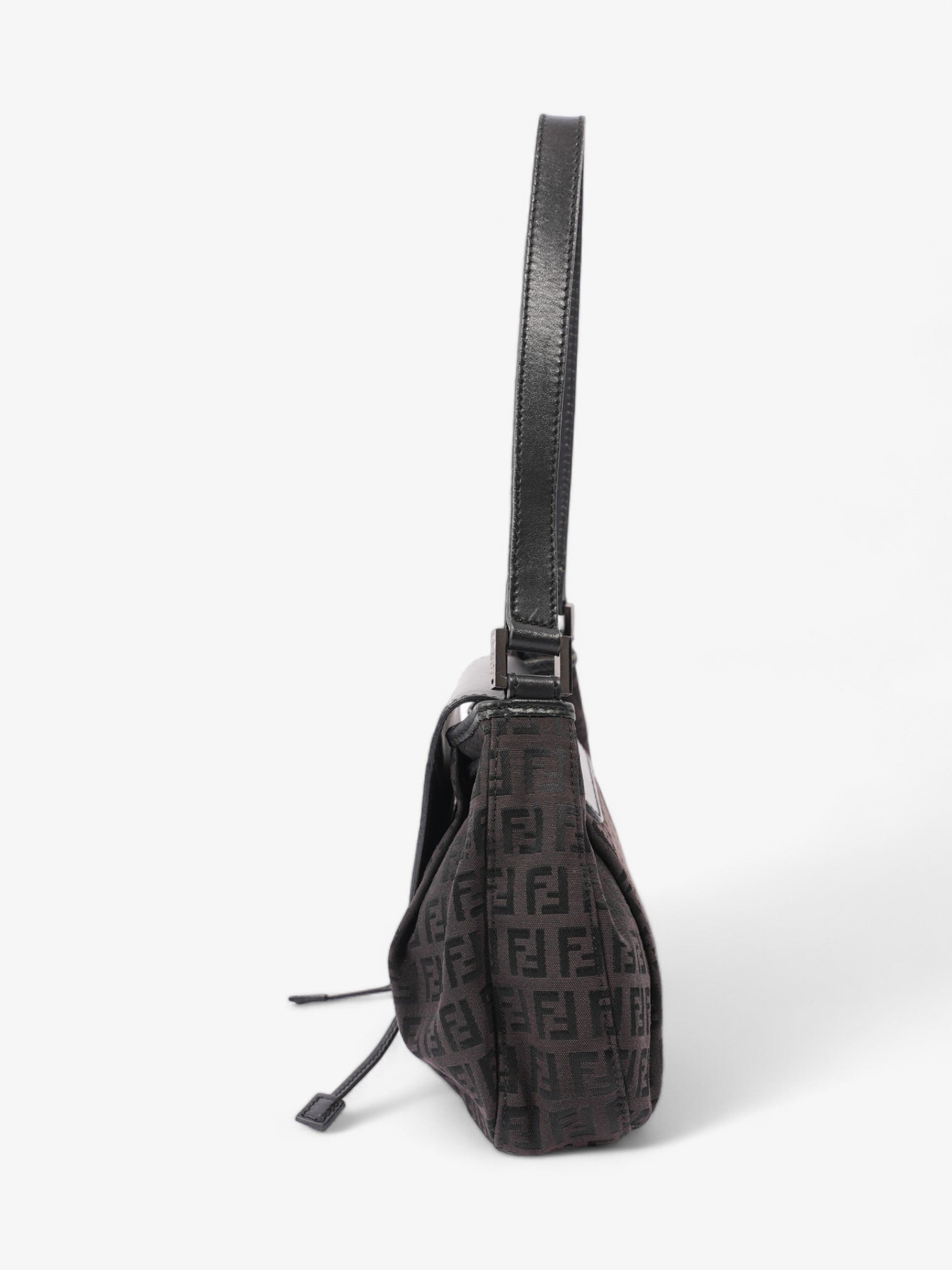 Fendi Zucchino Baguette Zucca / Black Canvas