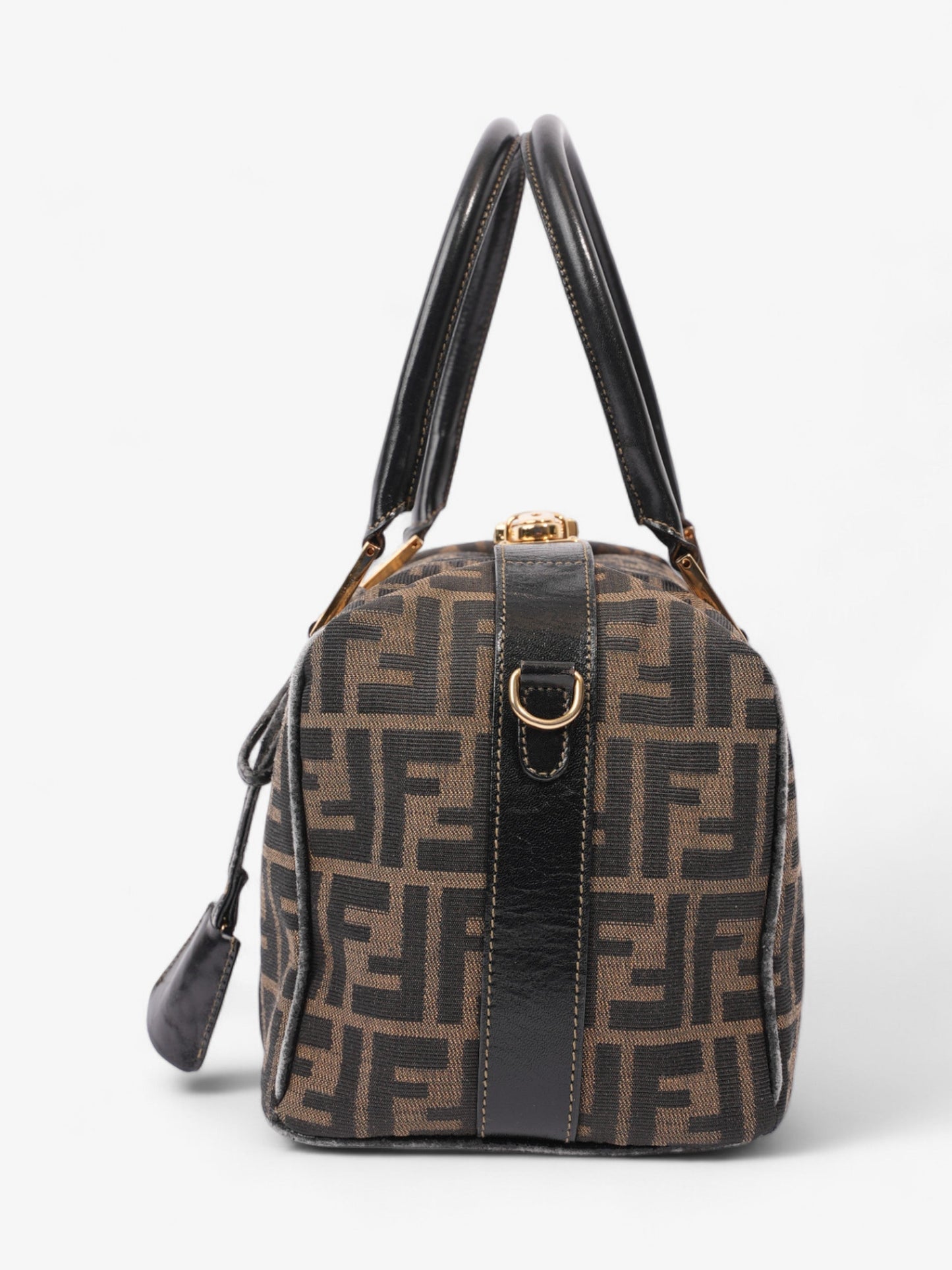 Fendi Perforated Runaway Shopper Tote White / Brown Leather Large